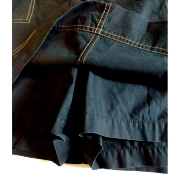 Lands' End Skort Black Cotton 4-Pockets Zipper Topstitch Detail - Size 14 - Picture 4 of 8